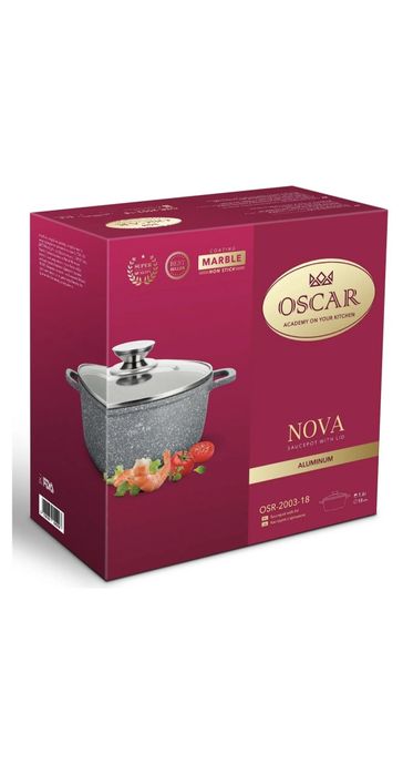Каструля Oscar Nova сіра алюмінієва 1.6 літрів недорого