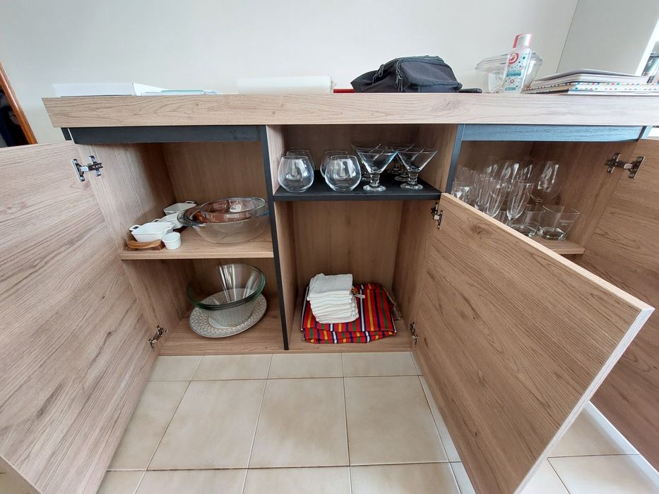 Aparador, carvalho rústico+preto