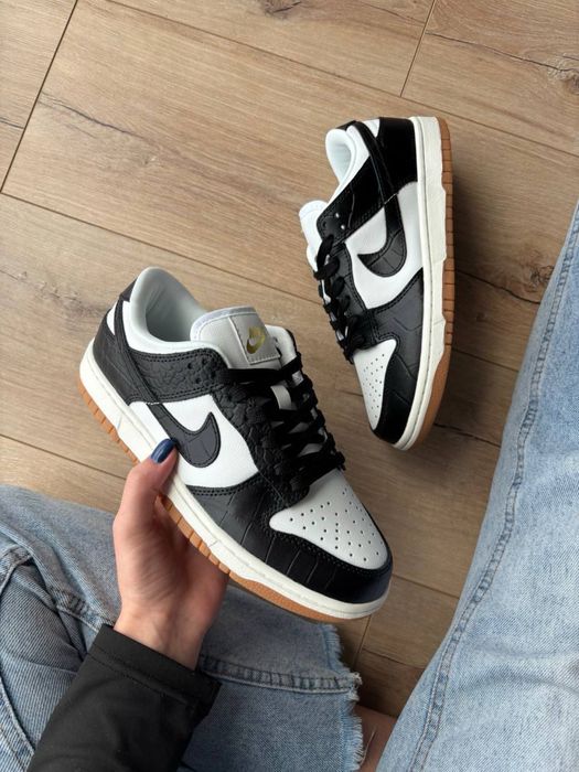 ТОП Жіночі кросівки Nike SB Dunk Low Black Croc найк данки чорні