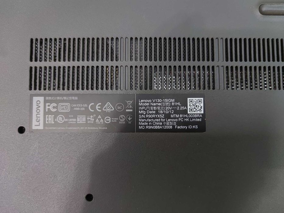 Купить ноутбук Lenovo V130-15IGM (81HL003BRA) Iron Grey Чорна П'ятниця