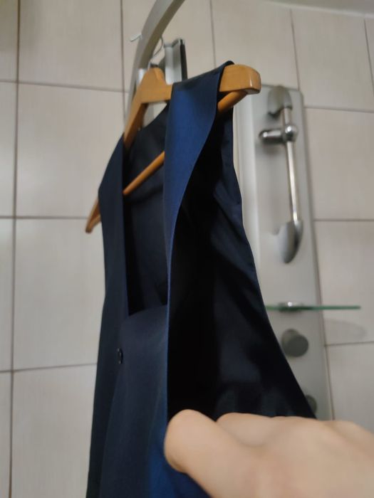 kamizelka galowa XL elegancka bezrękawnik niebieski błękitny męski do