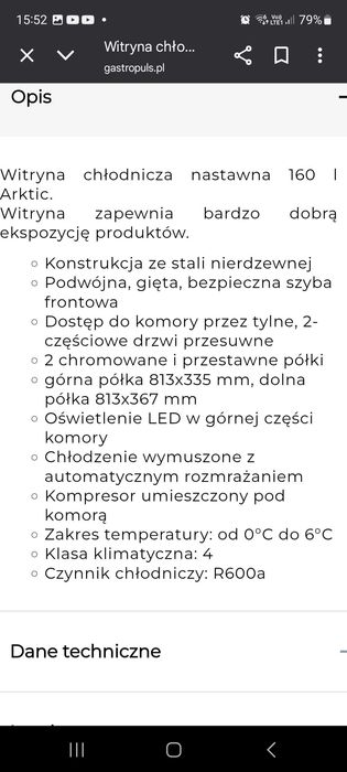 Witryna cukiernicza Hendi