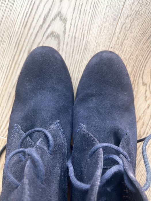 Botki Tommy Hilfiger granatowe sznurowane 40