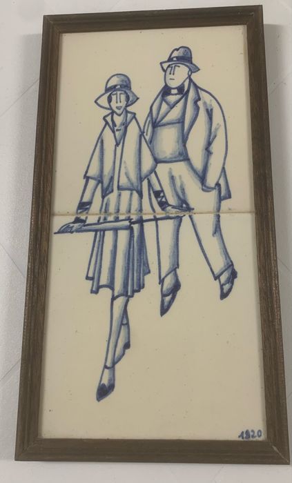 Conjunto de quadros de 2 azulejos