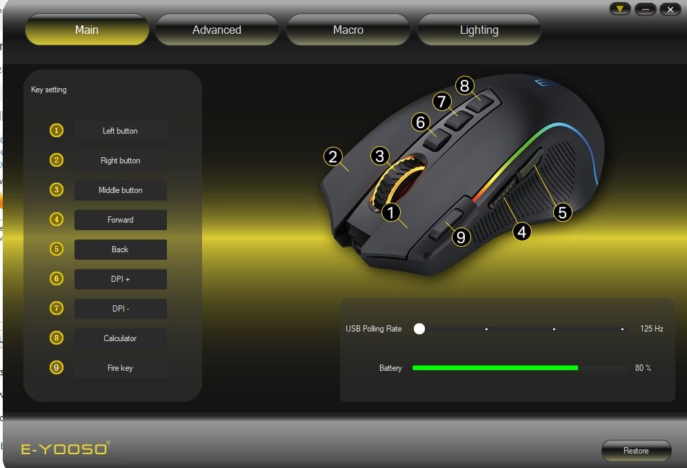 Миша нова безпровідна ігрова з акумулятором RGB радіо 2.4 gHz E-YOOSO