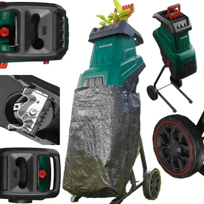 Подрібнювач гілок 2400Вт, 45л, Німеччина Шредер садовий подрібнювач