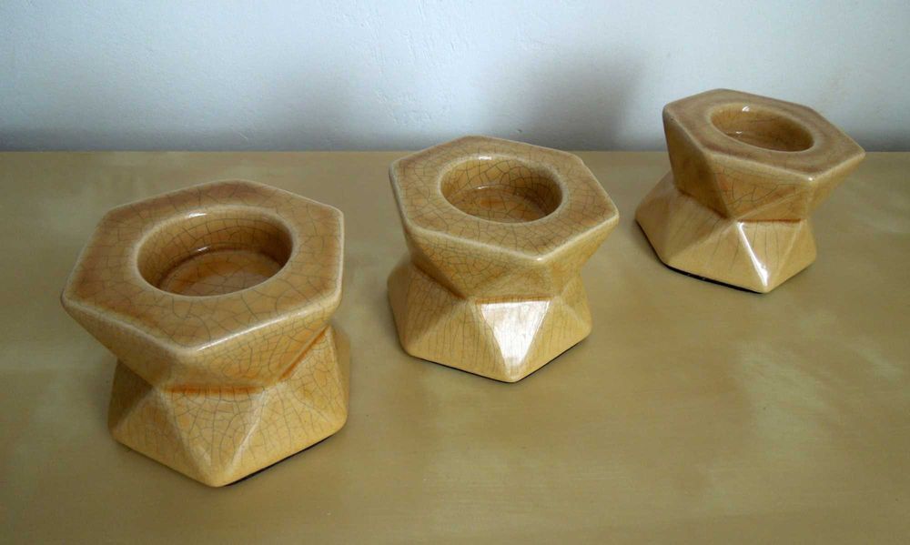 Porta-velas em cerâmica, Pousavaso, Vela grande - (vários preços)