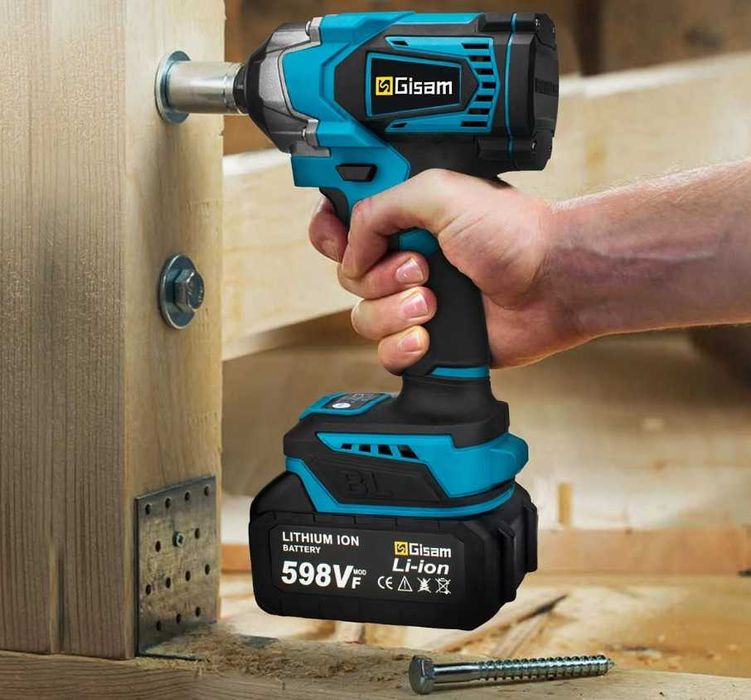 Aparafusadora Elétrica Potente sem fios 1200N.M 2 Baterias carregador