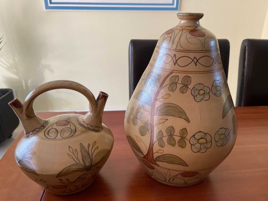Two Hand-Painted Ceramic Pieces from Almansil Pottery, Algarve