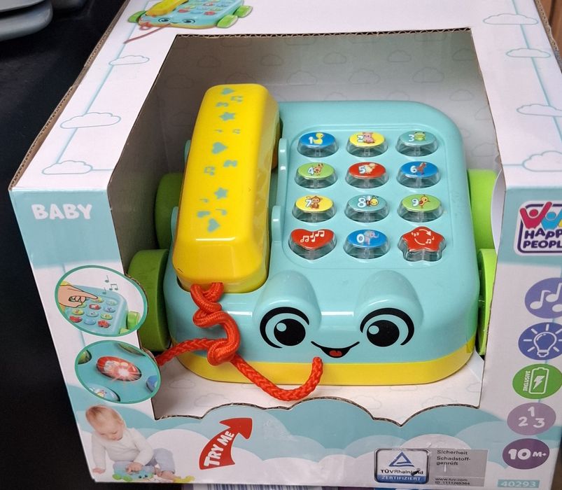 Telefon zabawkowy stacjonarny z guzikami, telefonik +10 miesięcy