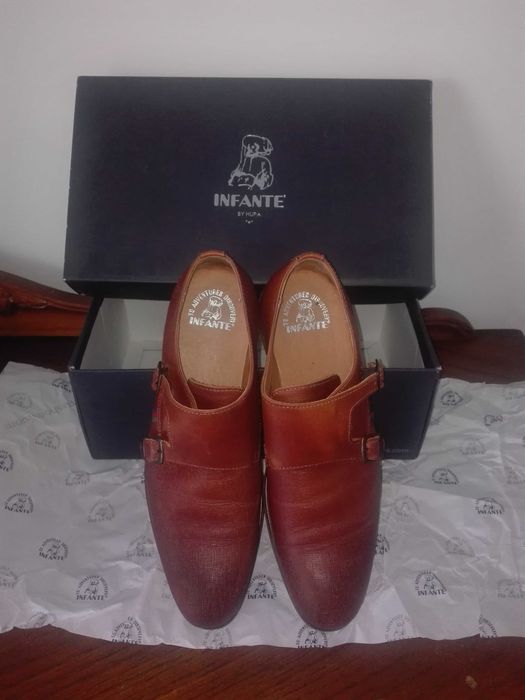 Sapatos Homem INFANTE Double Monk em pele combinada
