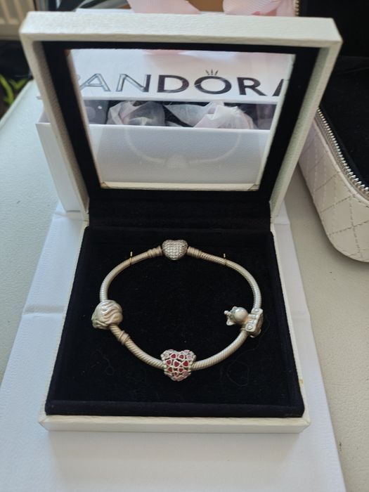 Pandora bransoletka Pave 3 charmsy