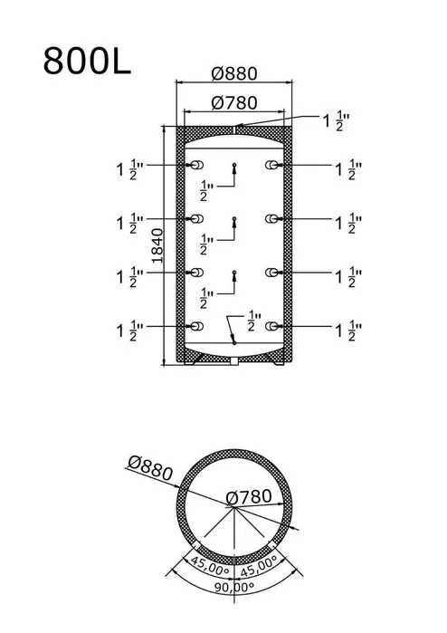 Буферна ємність,Бак-1000/90  безкоштовна  доставка