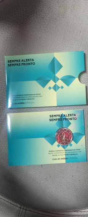 Moeda 2€ proof 2025 comemorativa,  alusiva ao movimento escoteiro.