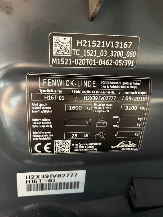Woózek widlowy Linde H 16