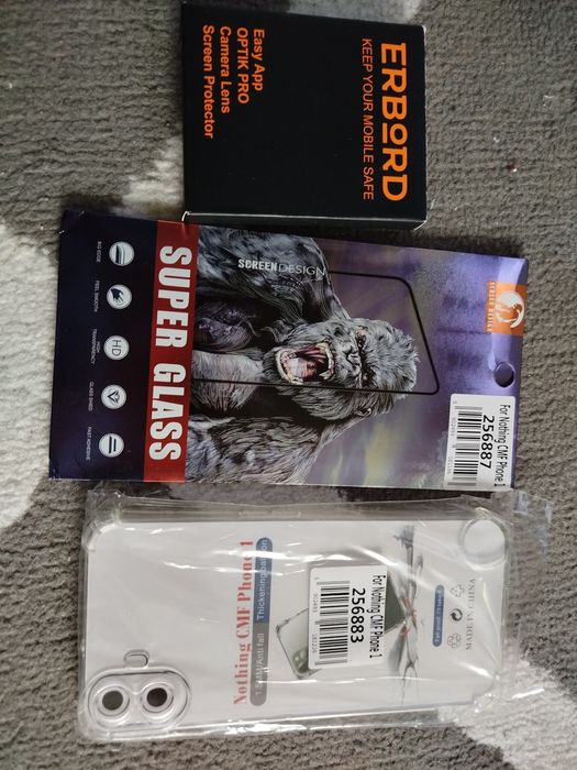 Zestaw do  Nothing CMF 1 szkło na LCD, erbord na aparat, plecki etui