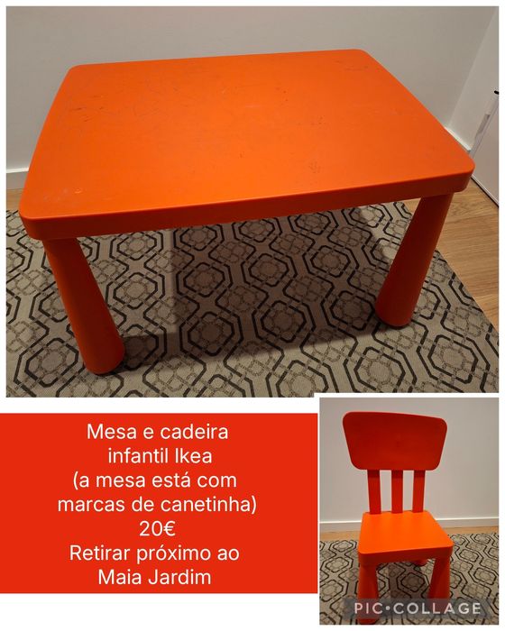 Mesa e cadeira infantil Ikea