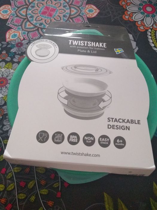 Zielony nowy talerzyk Twistshake