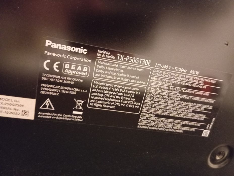 Panasonic 50 cali