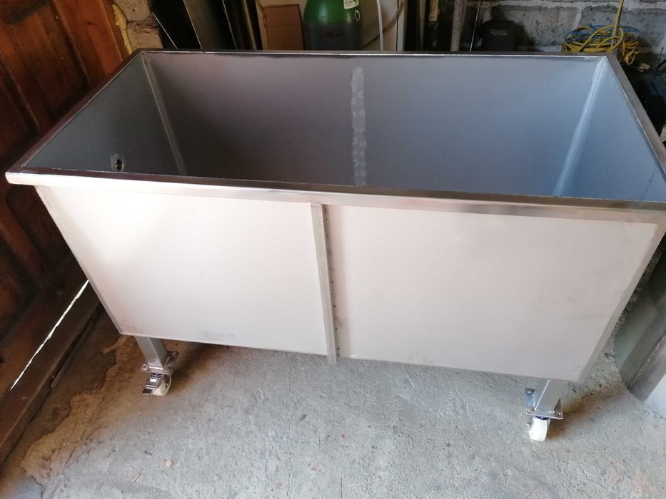 Wanna nierdzewna kwasoodporna 450l solidna na kółkach