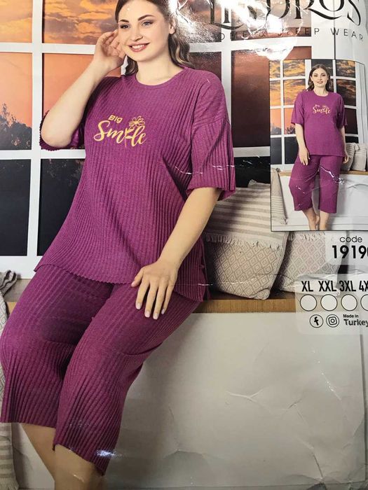 100% бавовна рубчик піжама пижама комплект для дому 4XL