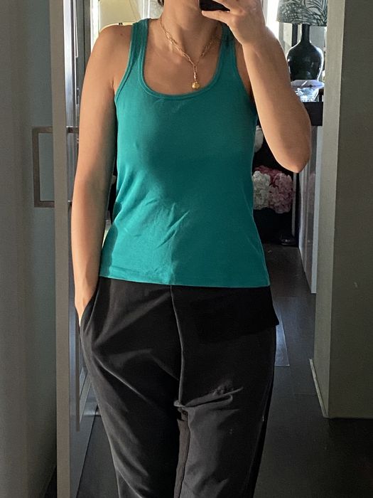 Top halter mango tam S verde