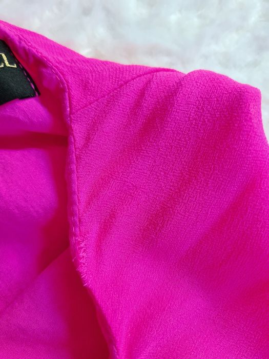 Różowa sukienka | 100% wiskoza | asymetryczna | kopertowa