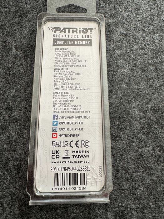 Pamięć DDR 4 - 4GB 2666Mhz Patriot