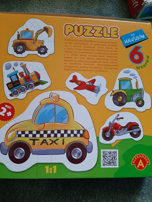 Pojazdy puzzle 6 wzorów