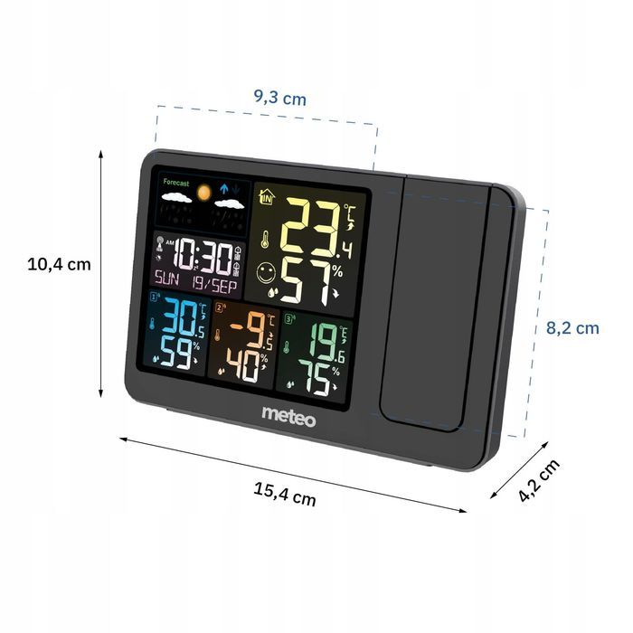 Stacja Pogodowa Z Dcf 3 Czujniki Projektor Laserowy