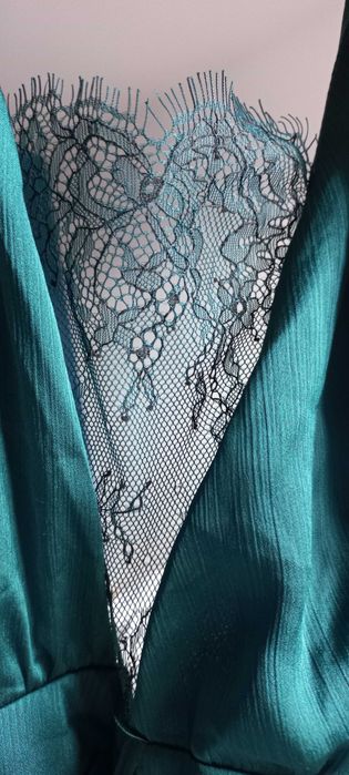 Elegancki kombinezon ZARA  butelkowa zieleń rozmiar. S