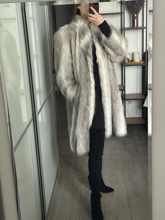 Sztuczne futro srebrne