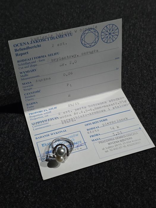 Pierścionek 14k 3,93g 0,06ct