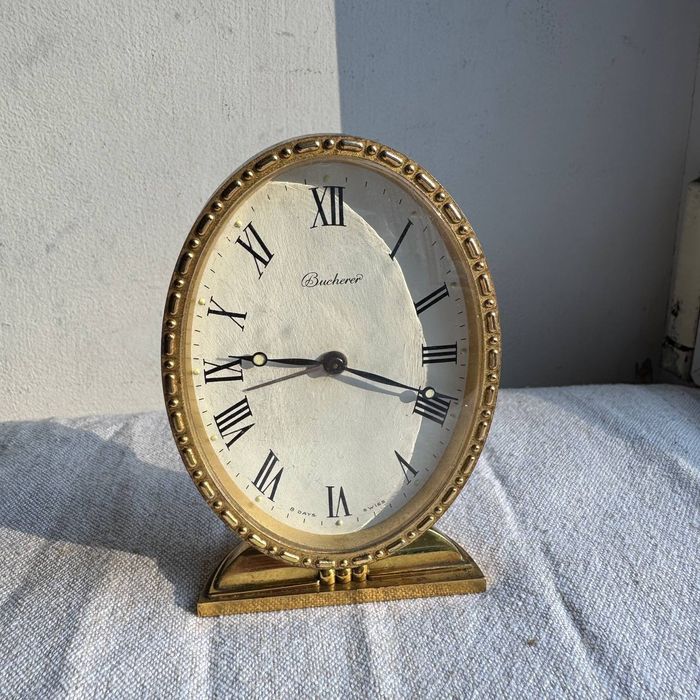 Zegar budzik Szwajcarski Bucherer 8 Days lata 50-60 te