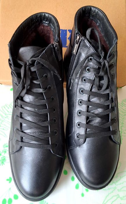 Мужские,кожаные,зимние ботинки,кеды,большой размер, 47 (46) размер.