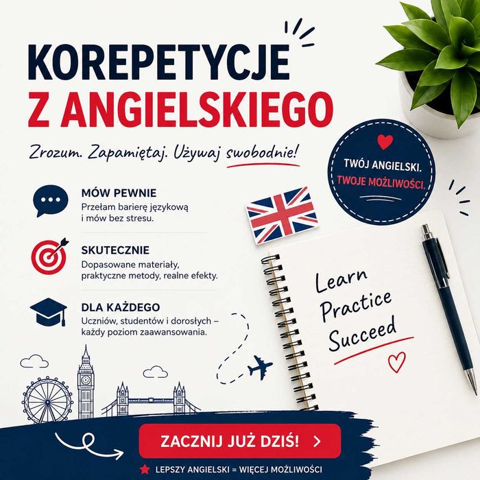 Angielski z Nauczycielem w spokojnej atmosferze
