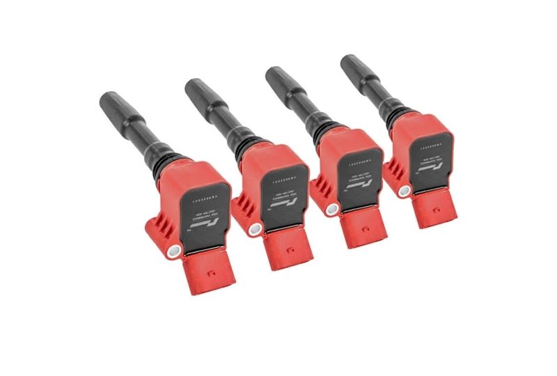 KIT DE 4 BOBINES DE IGNIÇÃO RACING LINE AUDI S3 8V / LEON 5F CUPRA / VW GOLF 7 GTI / R - 1.8 / 2.0 TFSI - VERMELHO