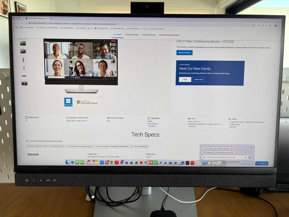 Monitor 27" Dell C2722DE - preço para 2 em conjunto ou separado