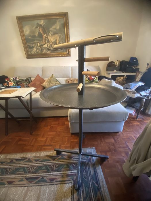 Poleiro de chao para aves