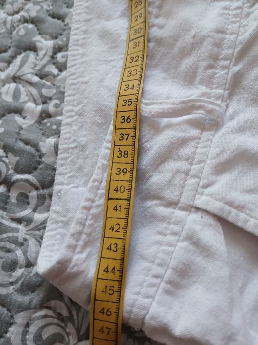 Spodnie biale  len+bawełna