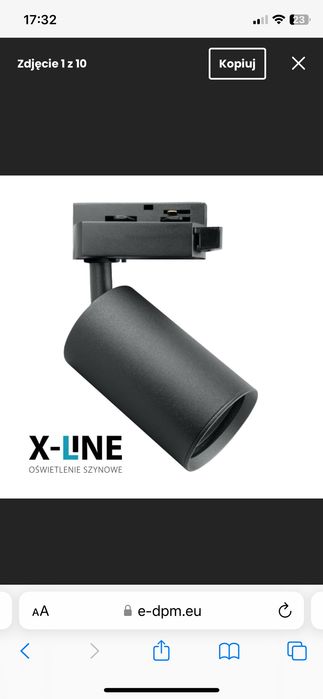 4 REFLEKTORY GU10 czarne lampa szynowa marka DPM seria x-line + GRATIS