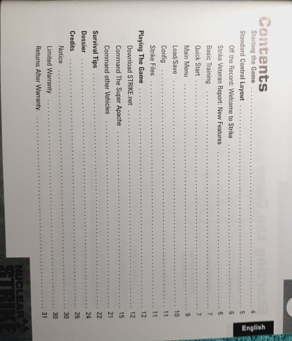 Ps1 Nuclear Strike psx ps1 Książeczka Manual Angielski