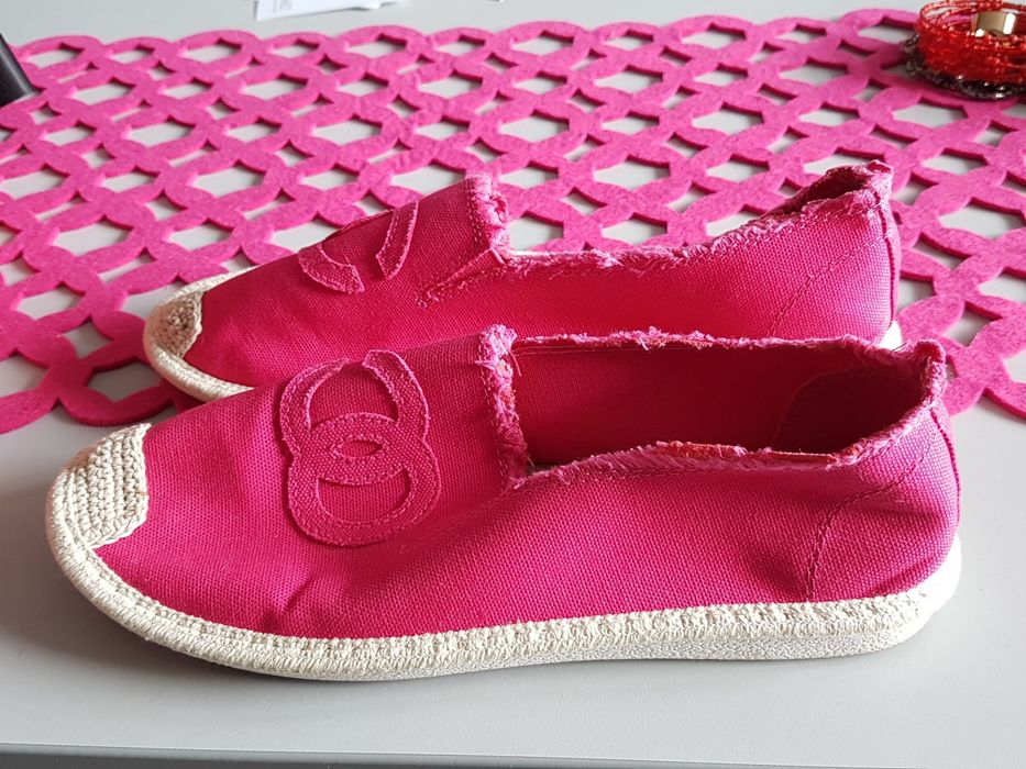 Espadryle jak nowe amarantowe, r. 38