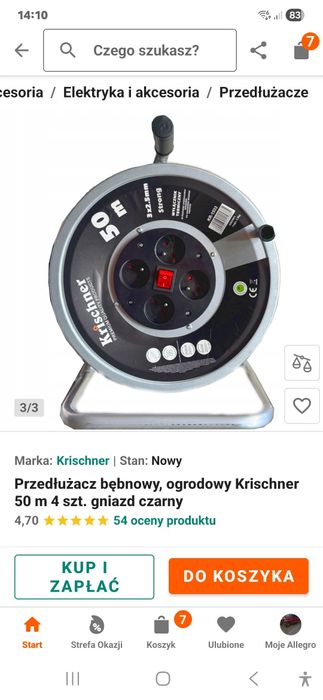 Przedłużacz bębnowy 50 m