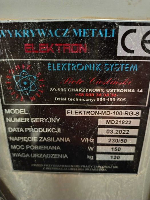 Przemysłowy wykrywacz metali