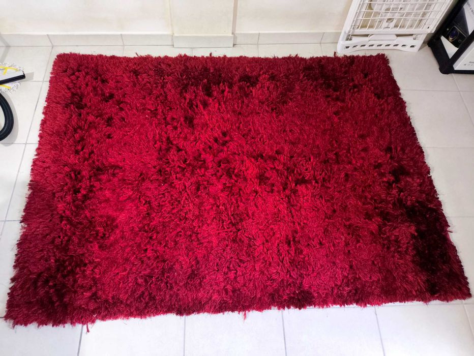 Tapete Shaggy / Pêlo Comprido Vermelho (200x150cm)