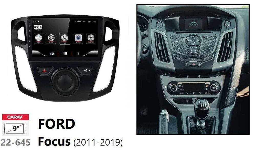 (NOVO) Rádio 2DIN 9" • Ford FOCUS MK3 (2011 a 2019) • Android [4+64GB]