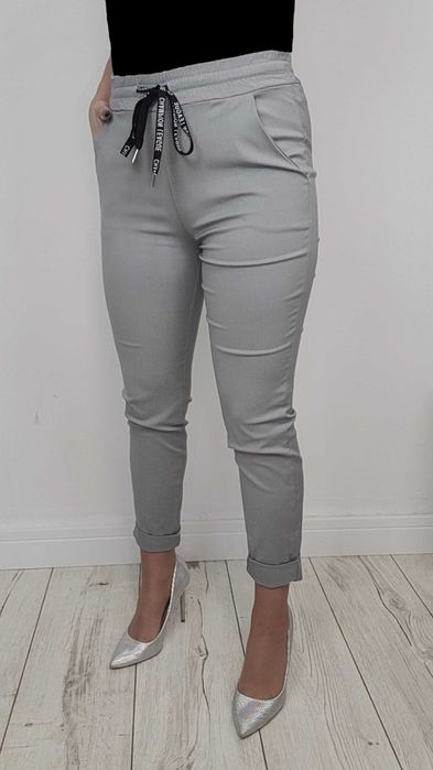 10 KOLOR Cygaretki S-XXL eleganckie spodnie damskie TU M kolor SZARY