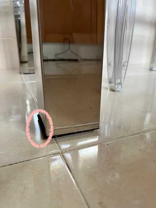 mesa vidro pés Inox