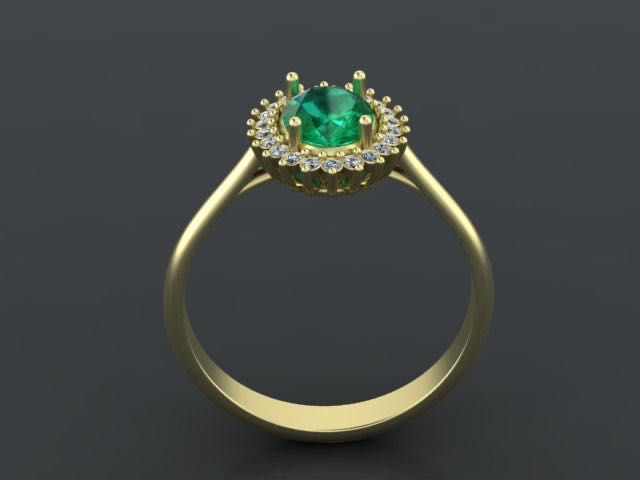 Каблучка золота зі смарагдом